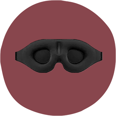 a black eye mask on a red background