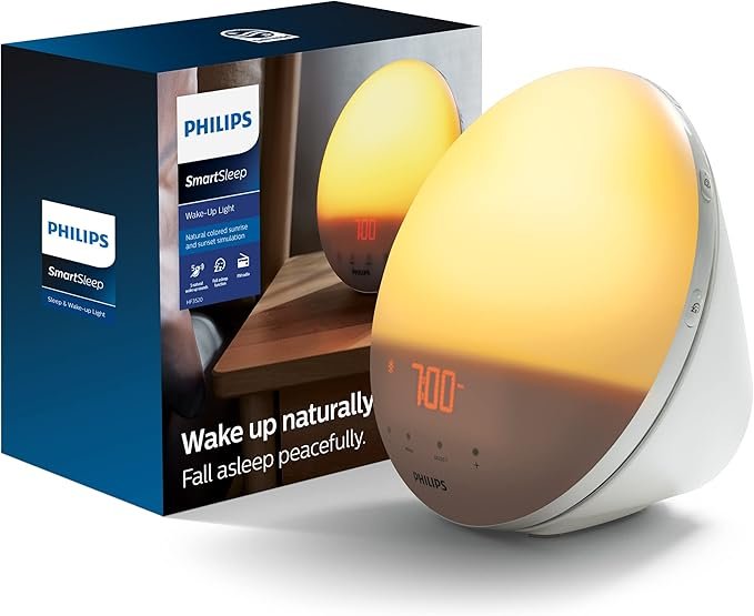 a sunrise alarm clock with a light in it